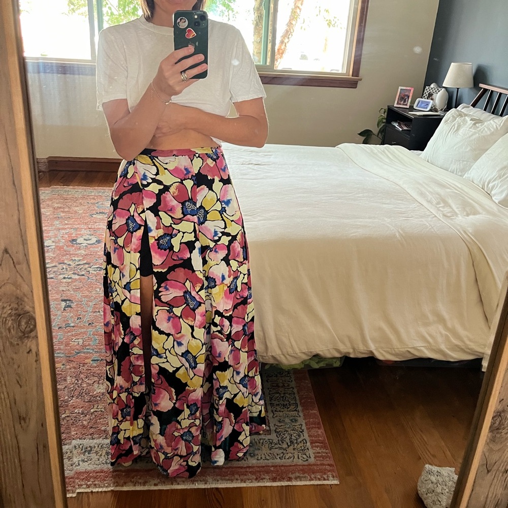 Gorgeous Free People Colorful Floral Maxi Skirt